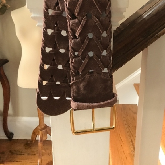 NWOT Anthropologie Linea Pelle Watson Suede Brown  Belt 39\